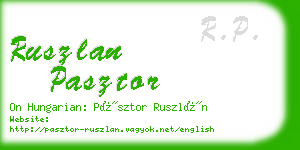 ruszlan pasztor business card